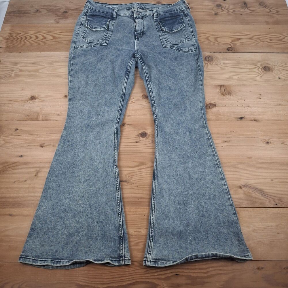 Arizona Jean Co Extreme Low Rise Y2k Flare Size 13 Womens Blue